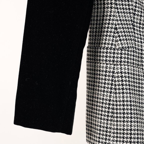 Escada Vintage Black White Houndstooth Double Breasted Velvet Blazer - Picture 6 of 10